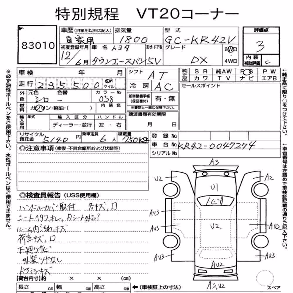 Notka aukcyjna: TOYOTA TOWNACE VAN 5D DX