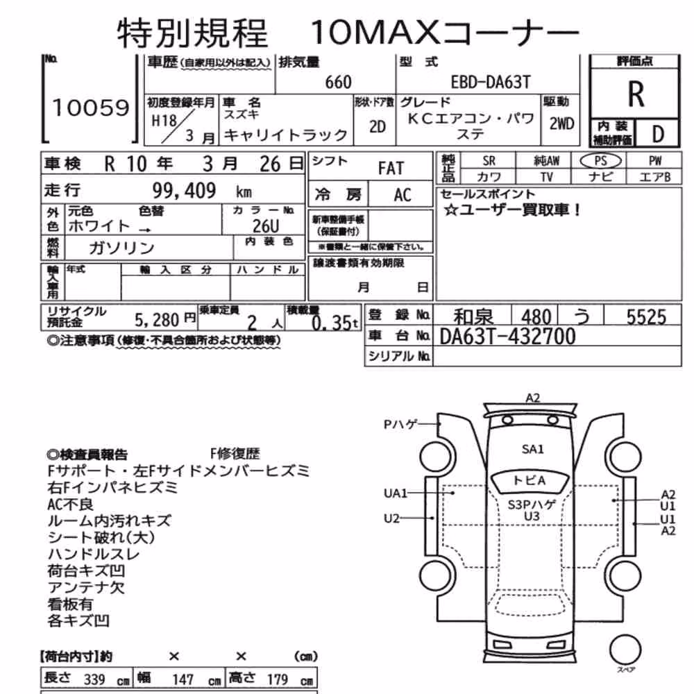Notka aukcyjna: SUZUKI CARRY TRUCK KC AIR CONDITIONING POWER STEERING