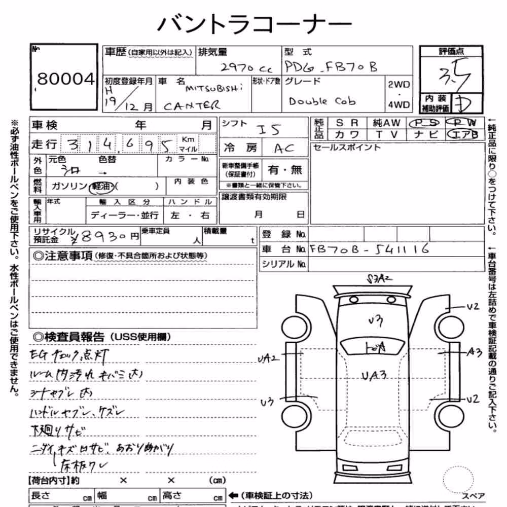 Notka aukcyjna: MITSUBISHI FUSO CANTER GUTS 4D OTHERS