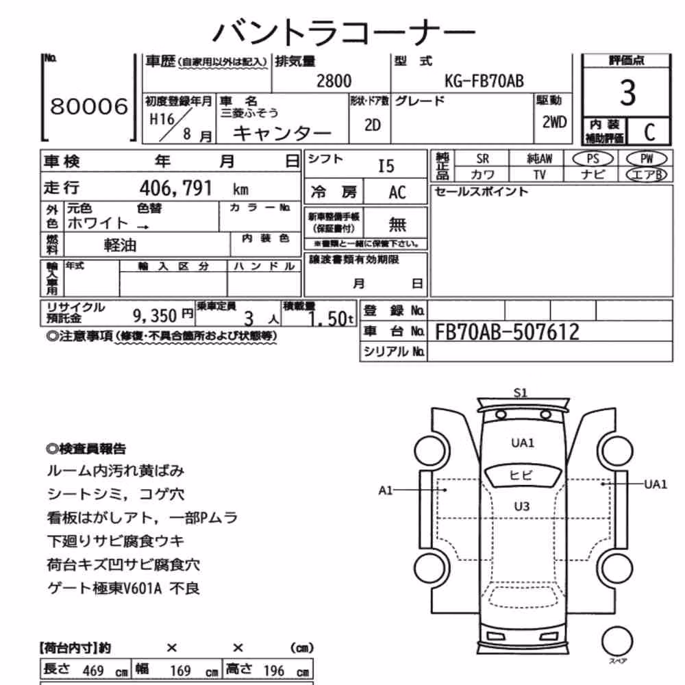 Notka aukcyjna: MITSUBISHI FUSO CANTER 2D