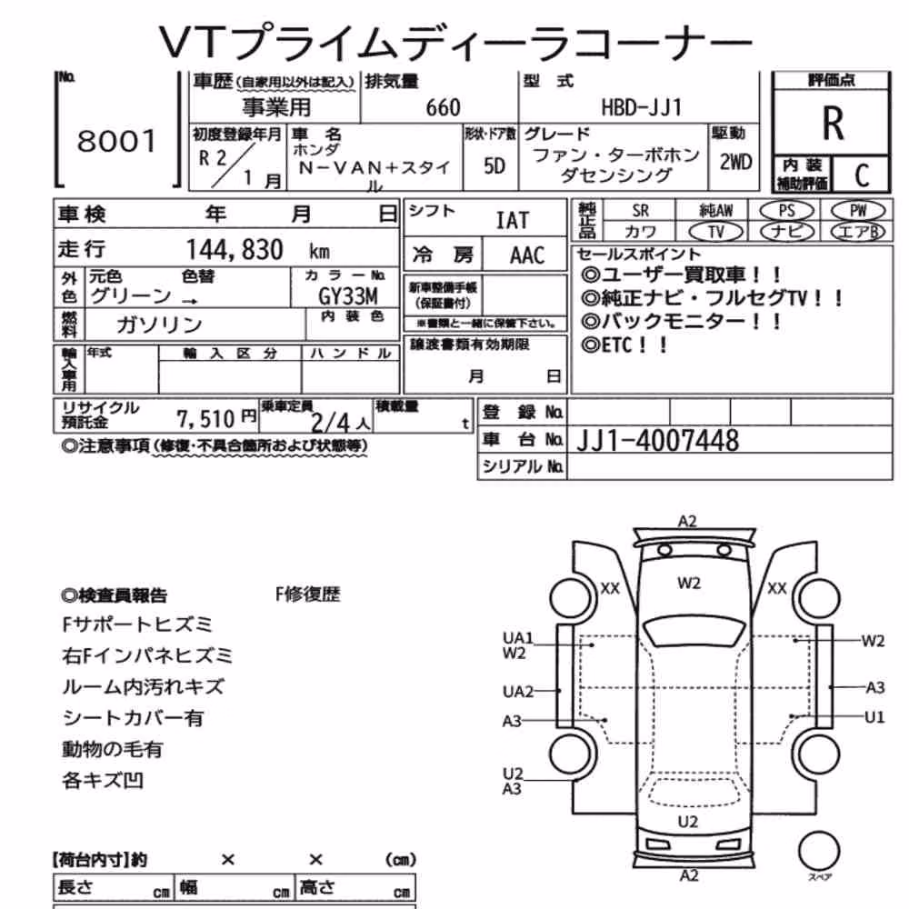 Notka aukcyjna: HONDA N-VAN PLUS STYLE FUN・TURBO HONDA SENSING