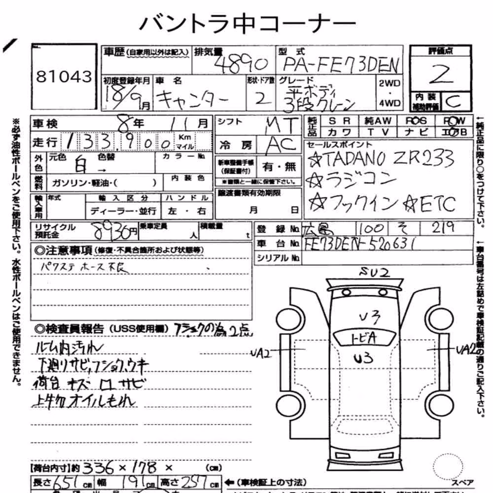 Notka aukcyjna: MITSUBISHI FUSO CANTER 2D OTHERS