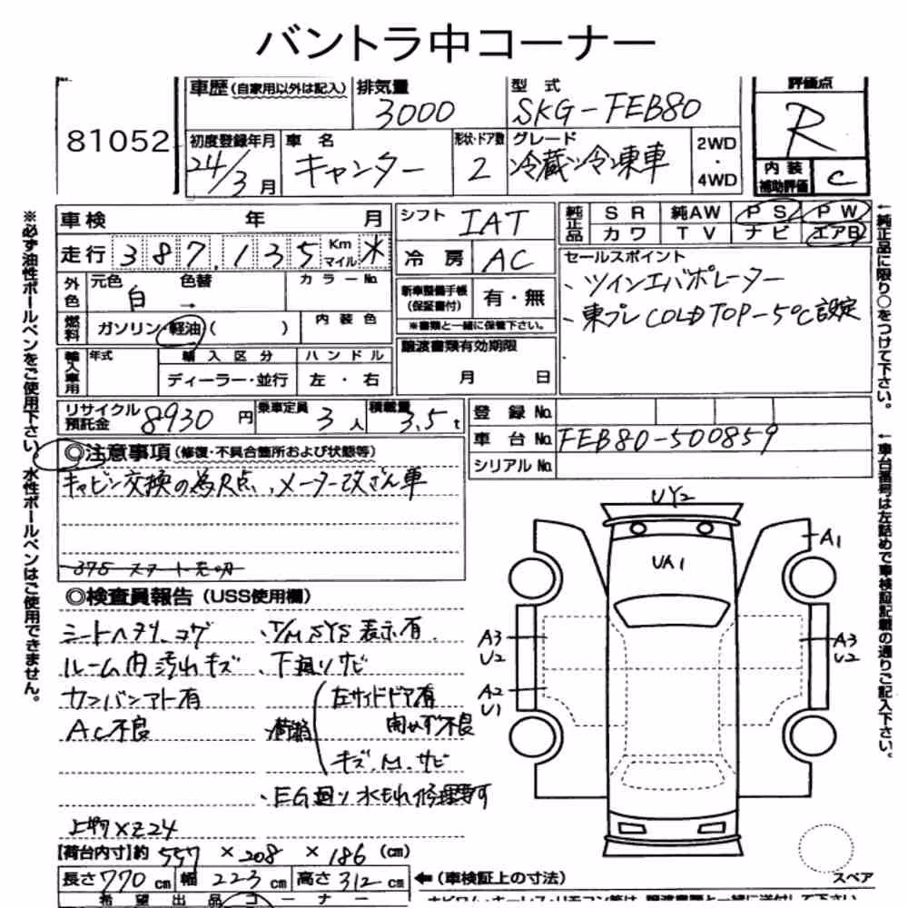 Notka aukcyjna: MITSUBISHI FUSO CANTER 2D OTHERS