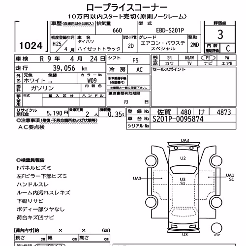 Notka aukcyjna: DAIHATSU HIJET TRUCK AIR-CONDITIONER POWER-STEERING SPECIAL