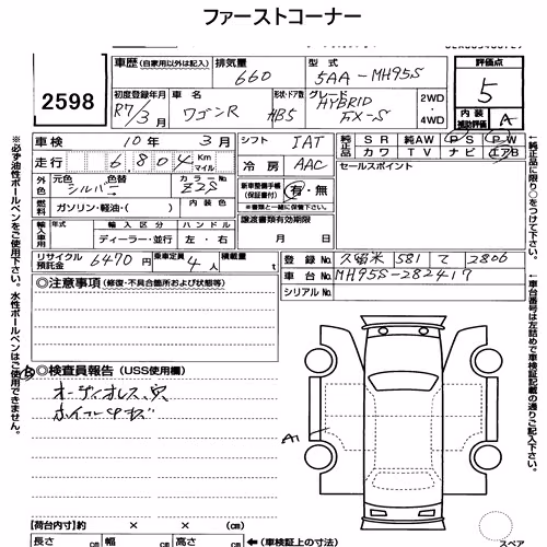 Notka aukcyjna: SUZUKI WAGON R 5D HYBRID FX-S