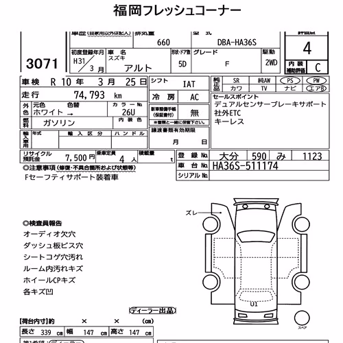 Notka aukcyjna: SUZUKI ALTO 5D F