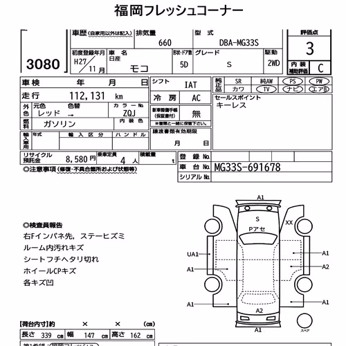 Notka aukcyjna: NISSAN MOCO S