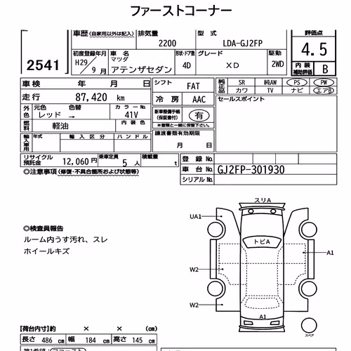Notka aukcyjna: MAZDA ATENZA SEDAN XD
