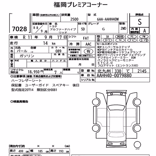 Notka aukcyjna: TOYOTA ALPHARD HYBRID G