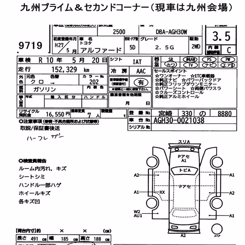 Notka aukcyjna: TOYOTA ALPHARD 2.5G