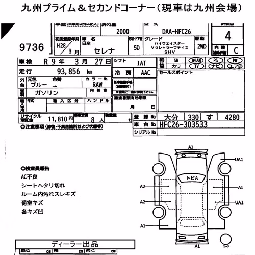 Notka aukcyjna: NISSAN SERENA 5D HIGHWAY STAR V SELECTOR + SAFETY Ⅱ SHV