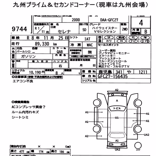 Notka aukcyjna: NISSAN SERENA 5D HIGHWAY STAR V SELECTION