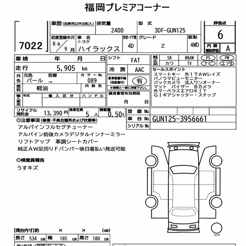 Notka aukcyjna: TOYOTA HILUX 4D 4WD Z
