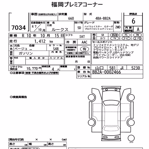 Notka aukcyjna: NISSAN ROOX HIGHWAY STAR G TURBO PROPILOT EDITION