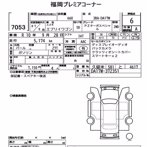 Notka aukcyjna: SUZUKI EVERY WAGON PZ TURBO SPECIAL