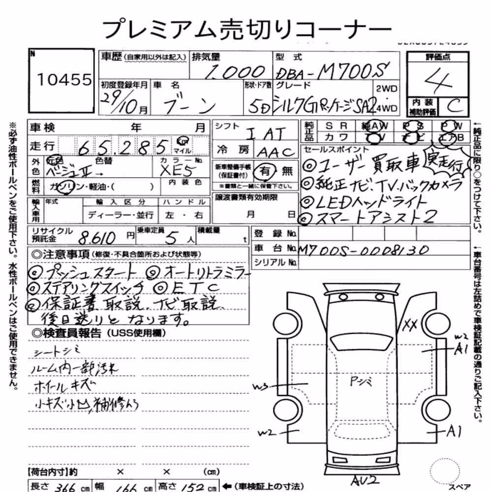 Notka aukcyjna: DAIHATSU BOON CILQ G PACKAGE SAⅡ