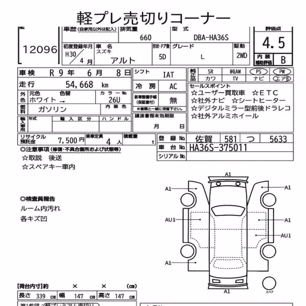 Notka aukcyjna: SUZUKI ALTO 5D L