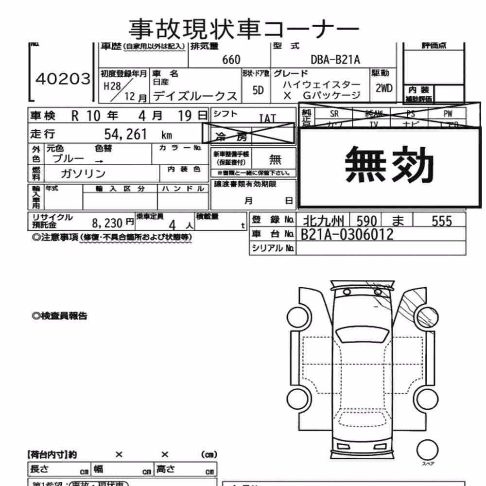 Notka aukcyjna: NISSAN DAYZ ROOX HIGHWAY STAR X G PACKAGE