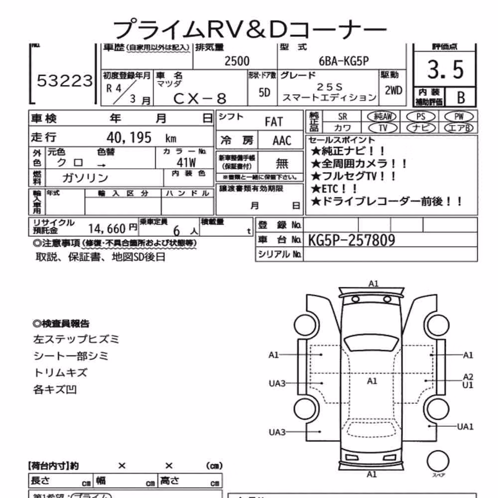 Notka aukcyjna: MAZDA CX-8 25S SMART EDITION