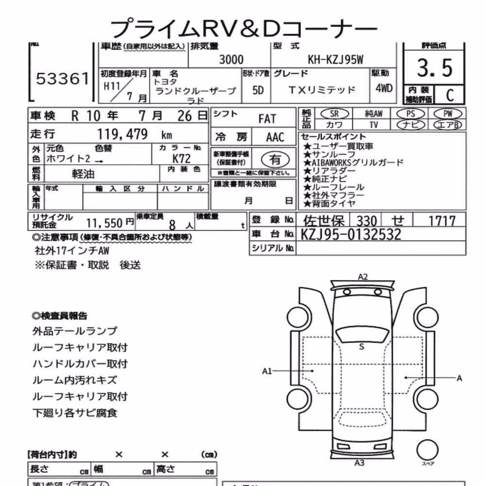 Notka aukcyjna: TOYOTA LAND CRUISER PRADO 5D 4WD TX LIMITED