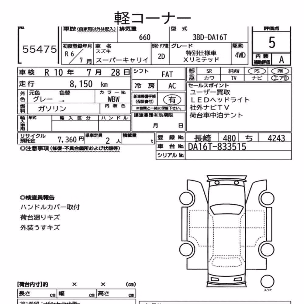 Notka aukcyjna: SUZUKI SUPER CARRY 4WD SPECIAL EDITION X LIMITED