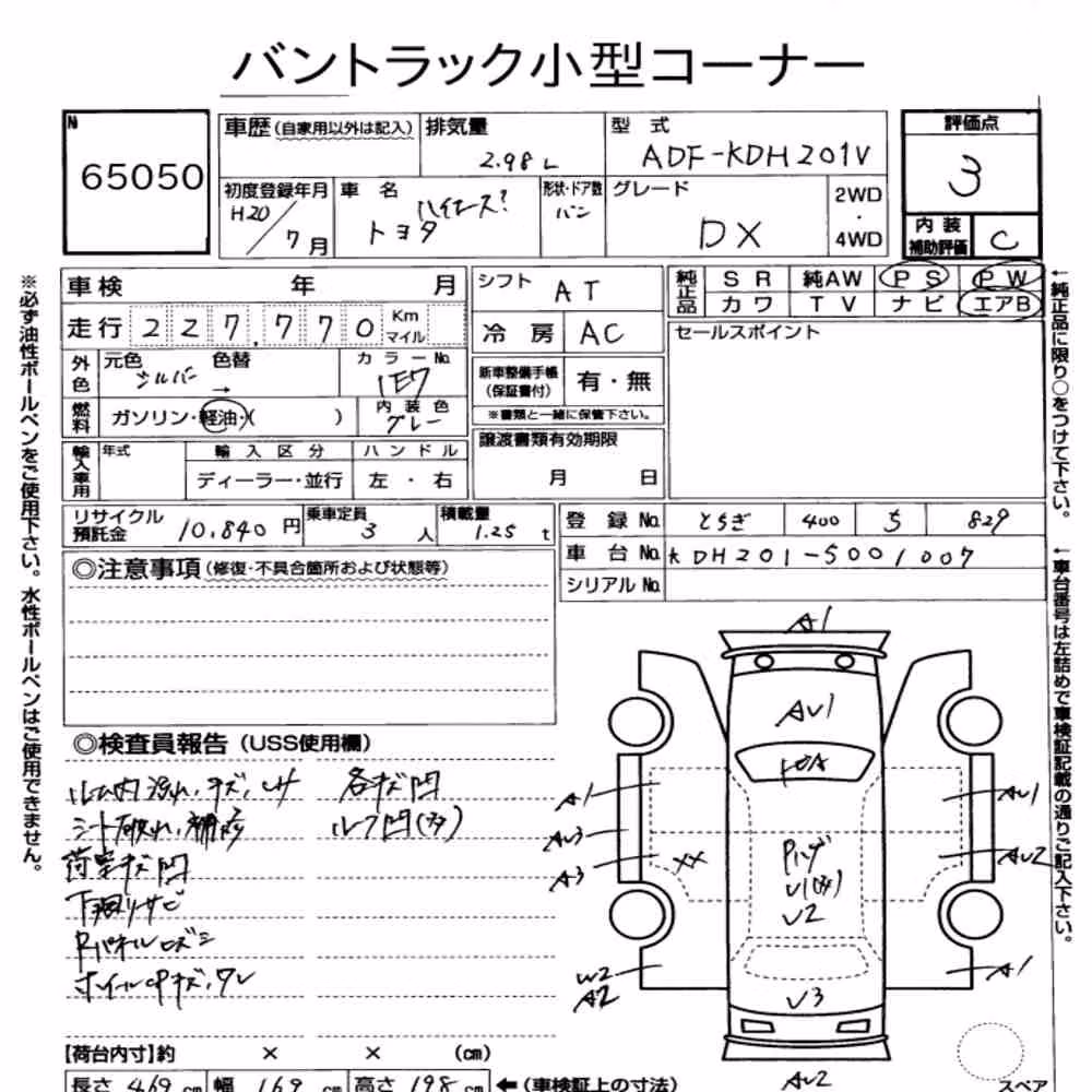 Notka aukcyjna: TOYOTA HIACE VAN 5D DX
