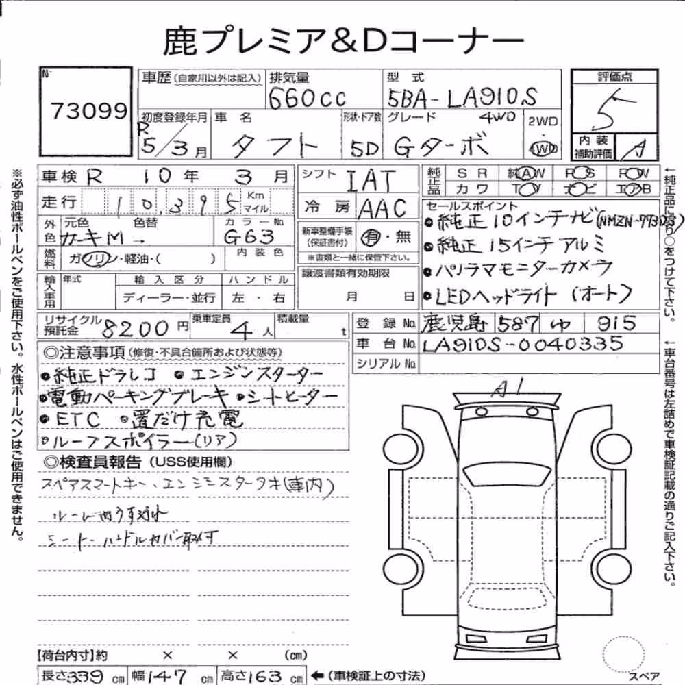 Notka aukcyjna: DAIHATSU TAFT 4WD G TURBO