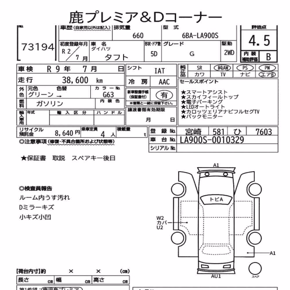 Notka aukcyjna: DAIHATSU TAFT G