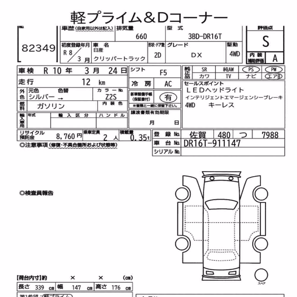 Notka aukcyjna: NISSAN CLIPPER TRUCK 4WD DX