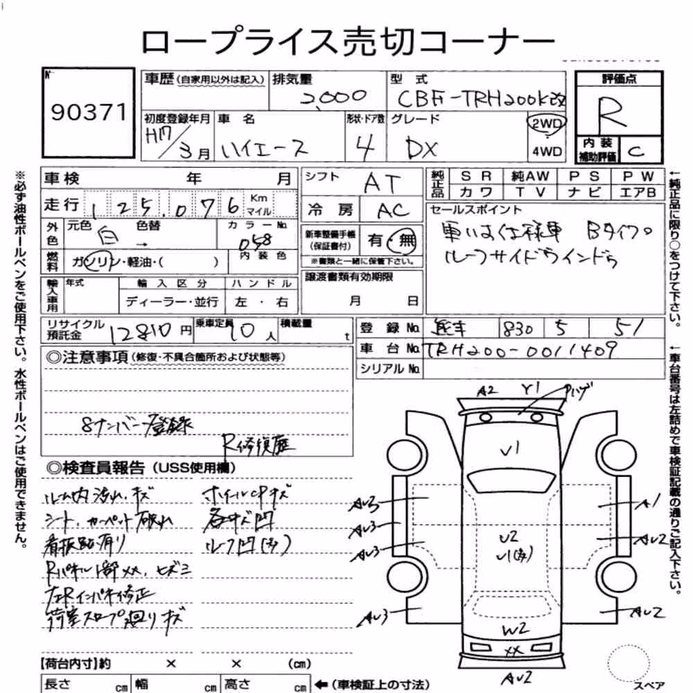 Notka aukcyjna: TOYOTA HIACE VAN 4D OTHERS