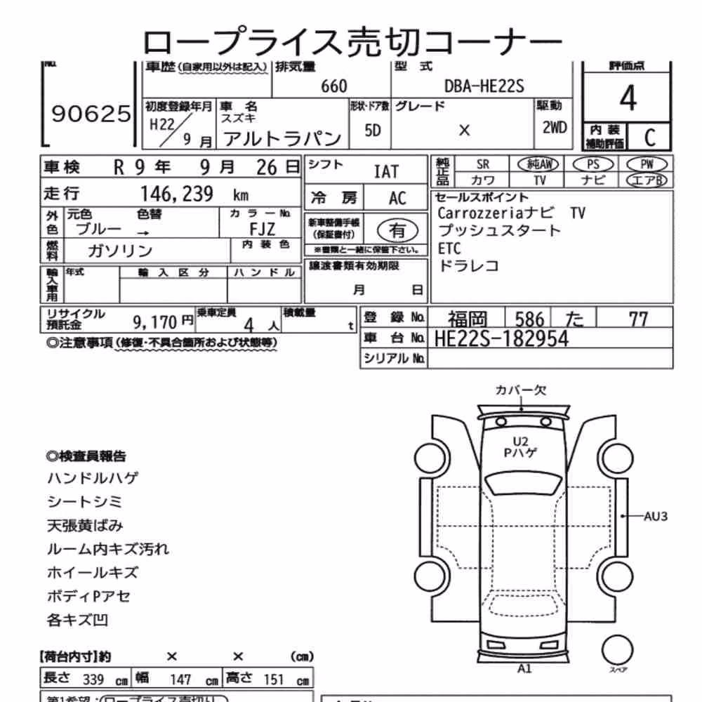 Notka aukcyjna: SUZUKI ALTO LAPIN X