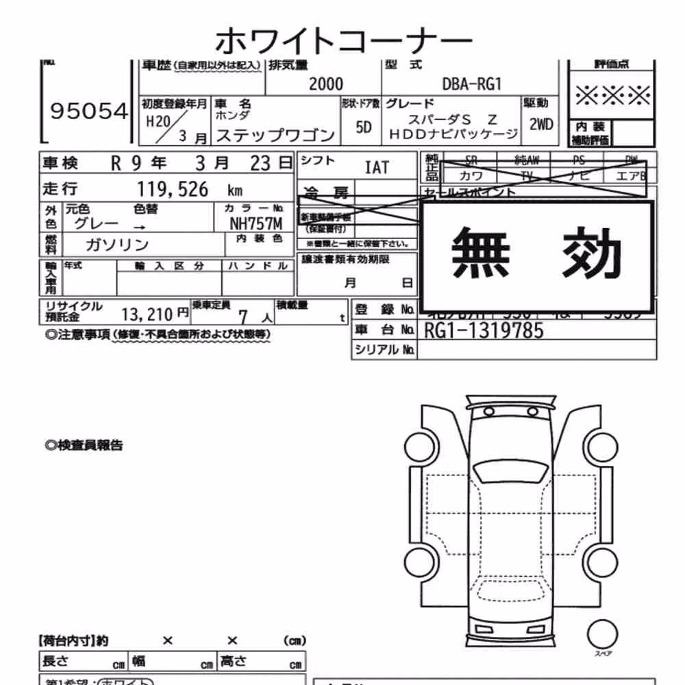 Notka aukcyjna: HONDA STEPWAGON 5D SPADA S Z HDD NAVI PACKAGE