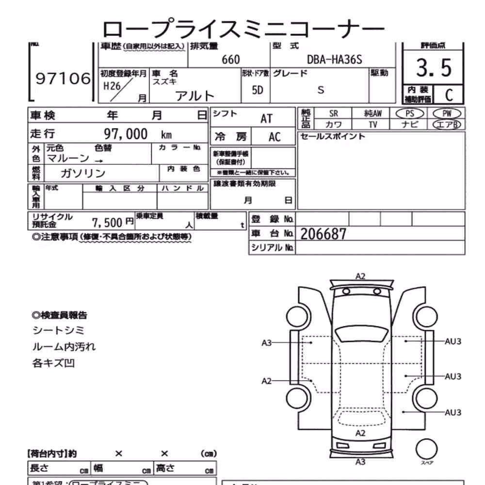 Notka aukcyjna: SUZUKI ALTO 5D S