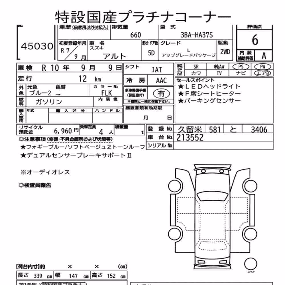 Notka aukcyjna: SUZUKI ALTO 5D OTHERS