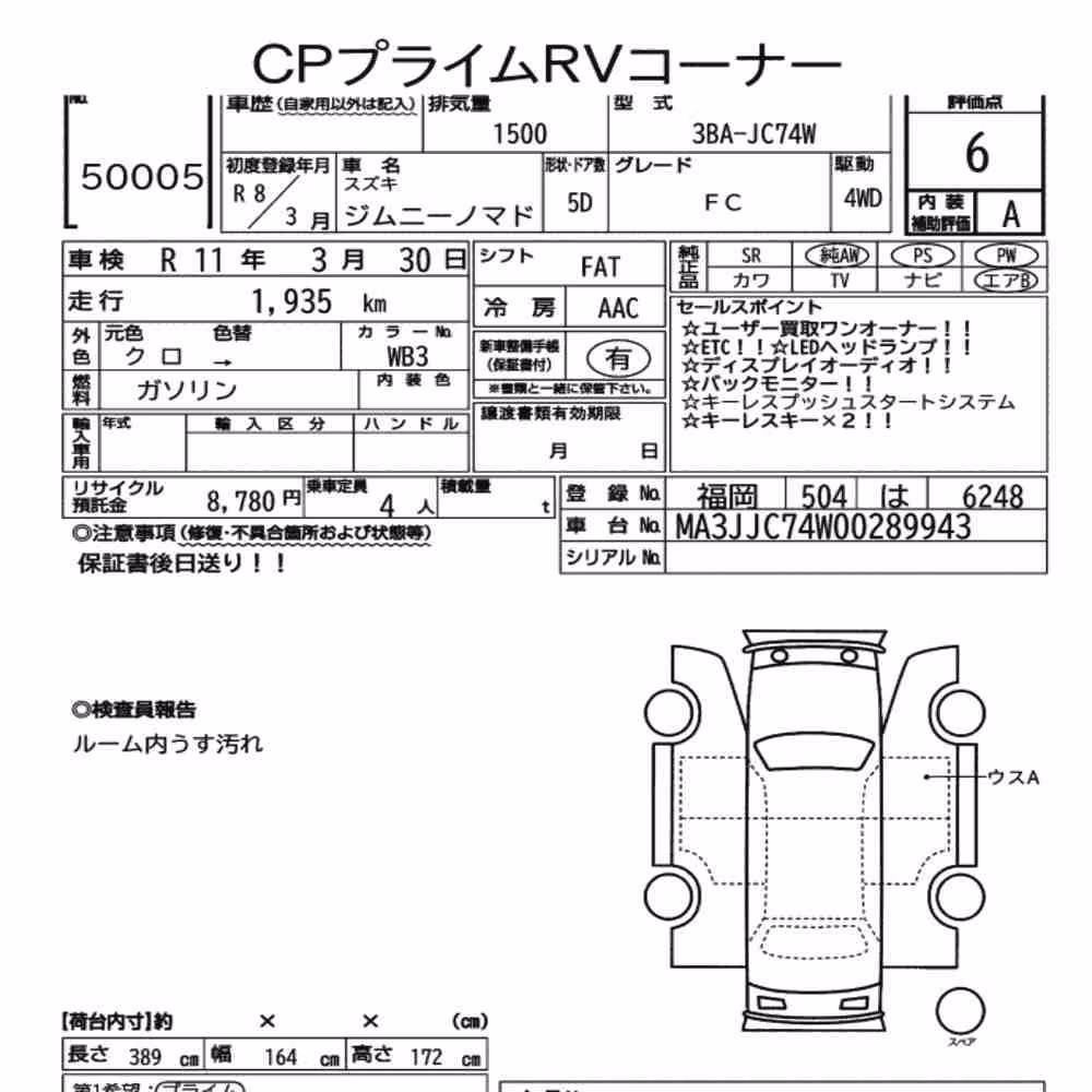 Notka aukcyjna: SUZUKI JIMMY MOMADE 4WD FC