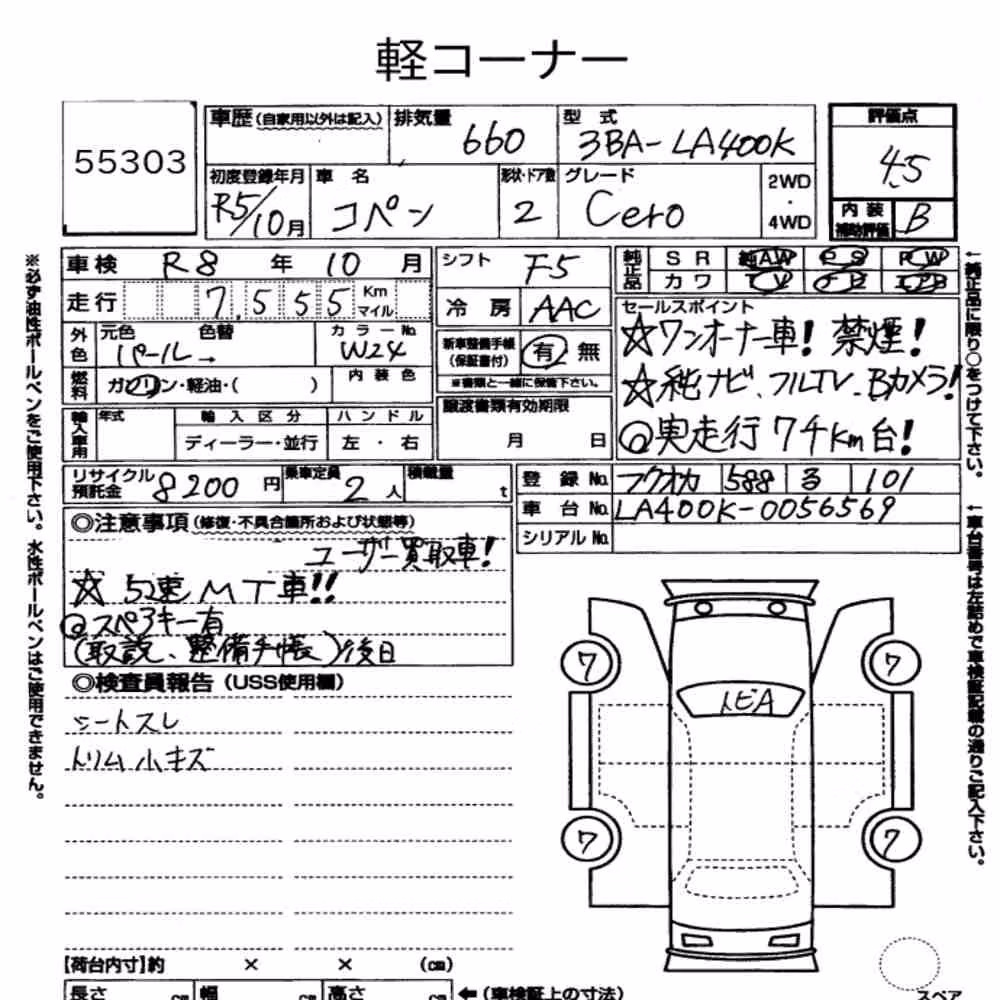 Notka aukcyjna: DAIHATSU COPEN OP CERO