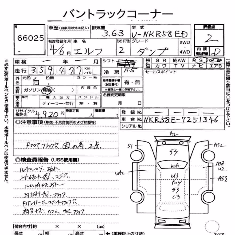 Notka aukcyjna: ISUZU ELF TRUCK 2D DUMP