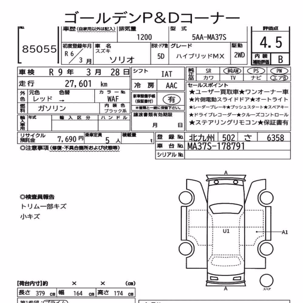 Notka aukcyjna: SUZUKI SOLIO HYBRID MX