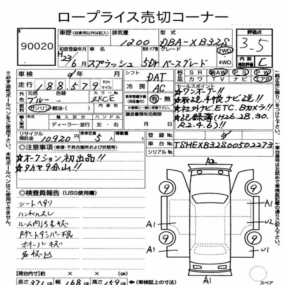 Notka aukcyjna: SUZUKI SPLASH BASE GRADE