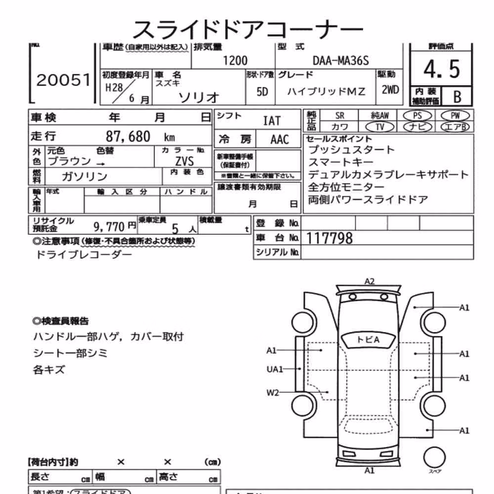 Notka aukcyjna: SUZUKI SOLIO HYBRID MZ