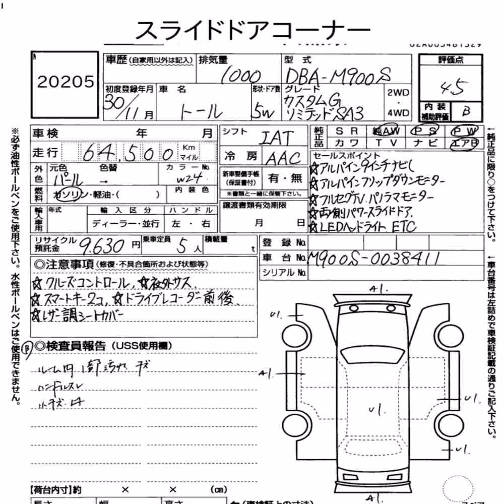 Notka aukcyjna: DAIHATSU THOR CUSTOM G LIMITED SA Ⅲ