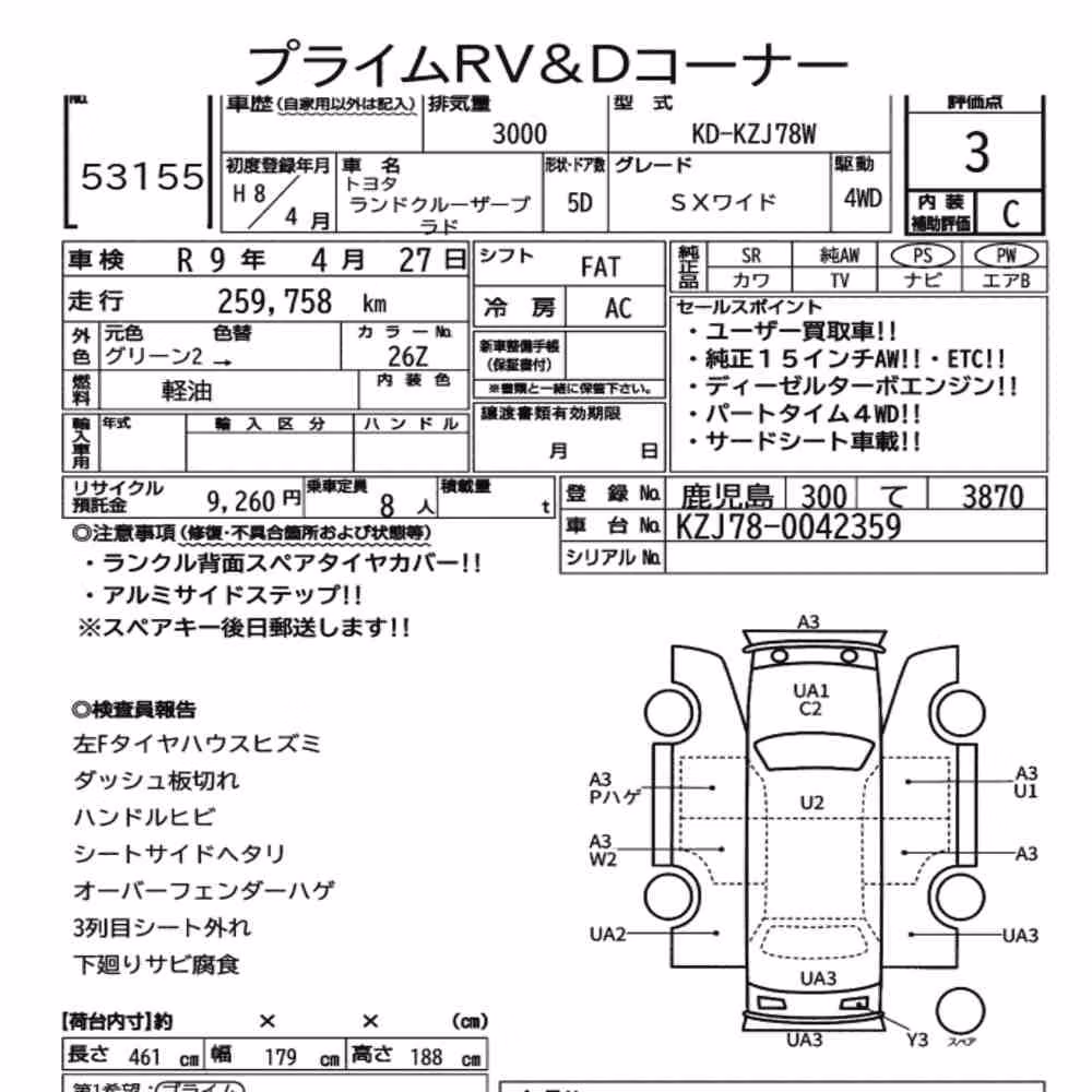 Notka aukcyjna: TOYOTA LAND CRUISER PRADO 5D 4WD SX WIDE