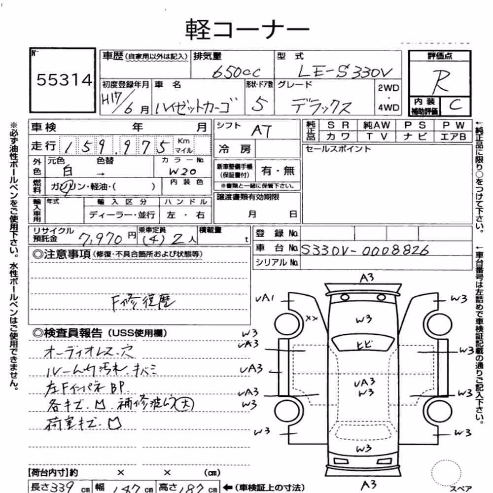 Notka aukcyjna: DAIHATSU HIJET CARGO 5D 4WD DX
