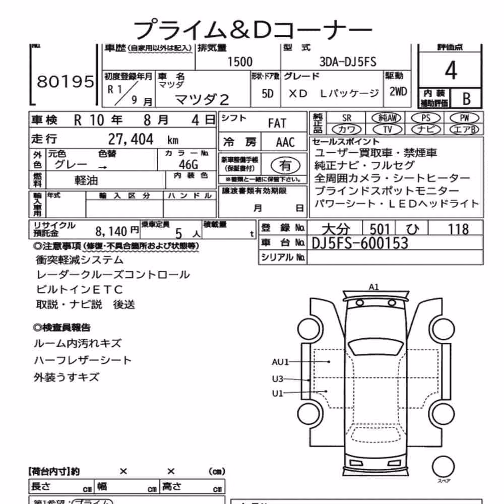 Notka aukcyjna: MAZDA MAZDA2 XD L PACKAGE