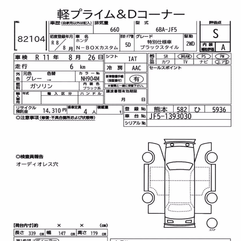 Notka aukcyjna: HONDA N-BOX CUSTOM SPECIAL EDITION BLACK STYLE