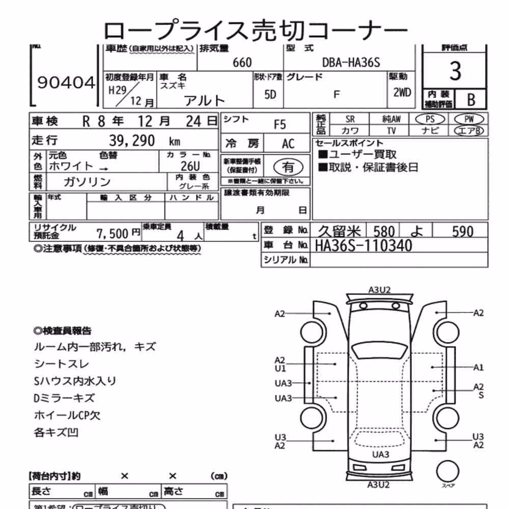 Notka aukcyjna: SUZUKI ALTO 5D F
