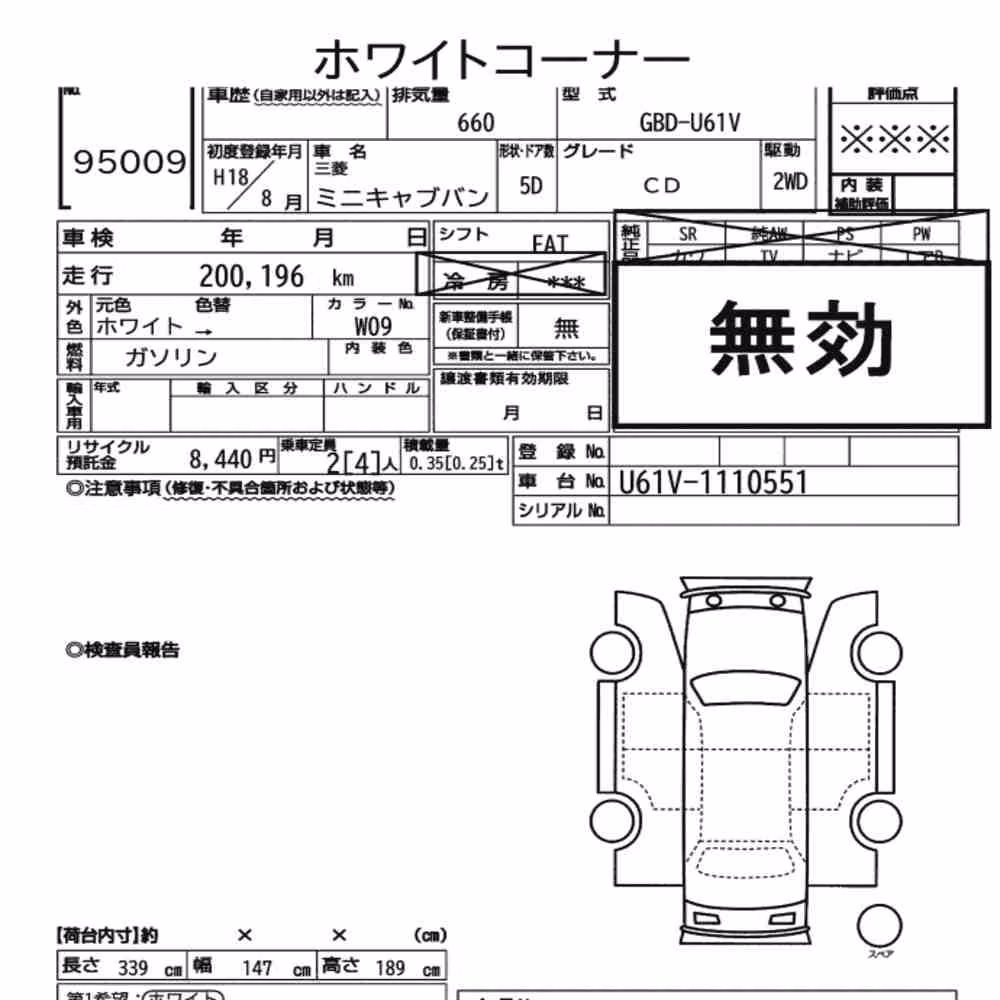 Notka aukcyjna: MITSUBISHI MINICAB VAN CD