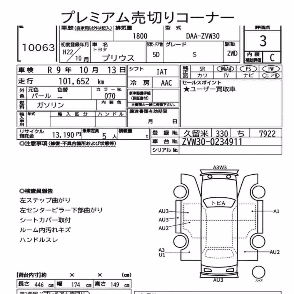 Notka aukcyjna: TOYOTA PRIUS 5D S