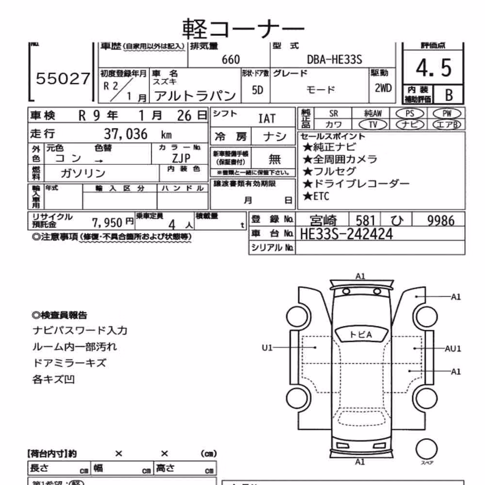 Notka aukcyjna: SUZUKI ALTO LAPIN MODE