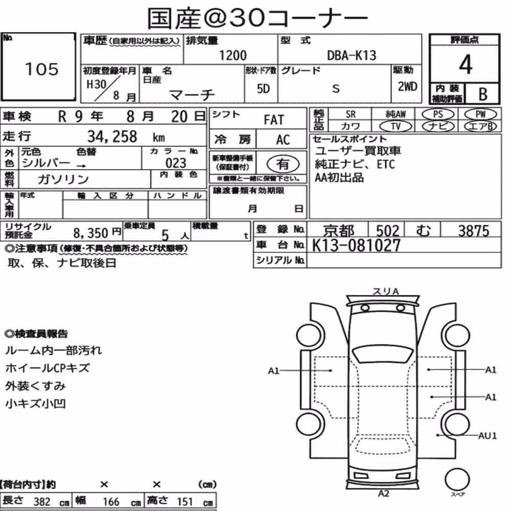 Notka aukcyjna: NISSAN MARCH 5D S